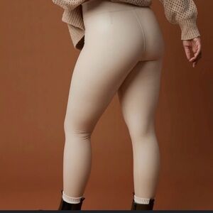 Beige High-Waisted Leggings